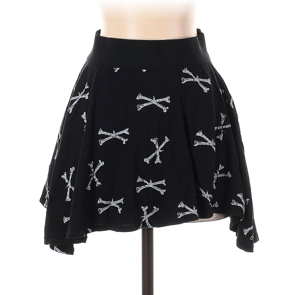 Dem Bones Kick Ass Flared Skirt GOTH PUNK EMO Y2K VINTAGE EUC RARE